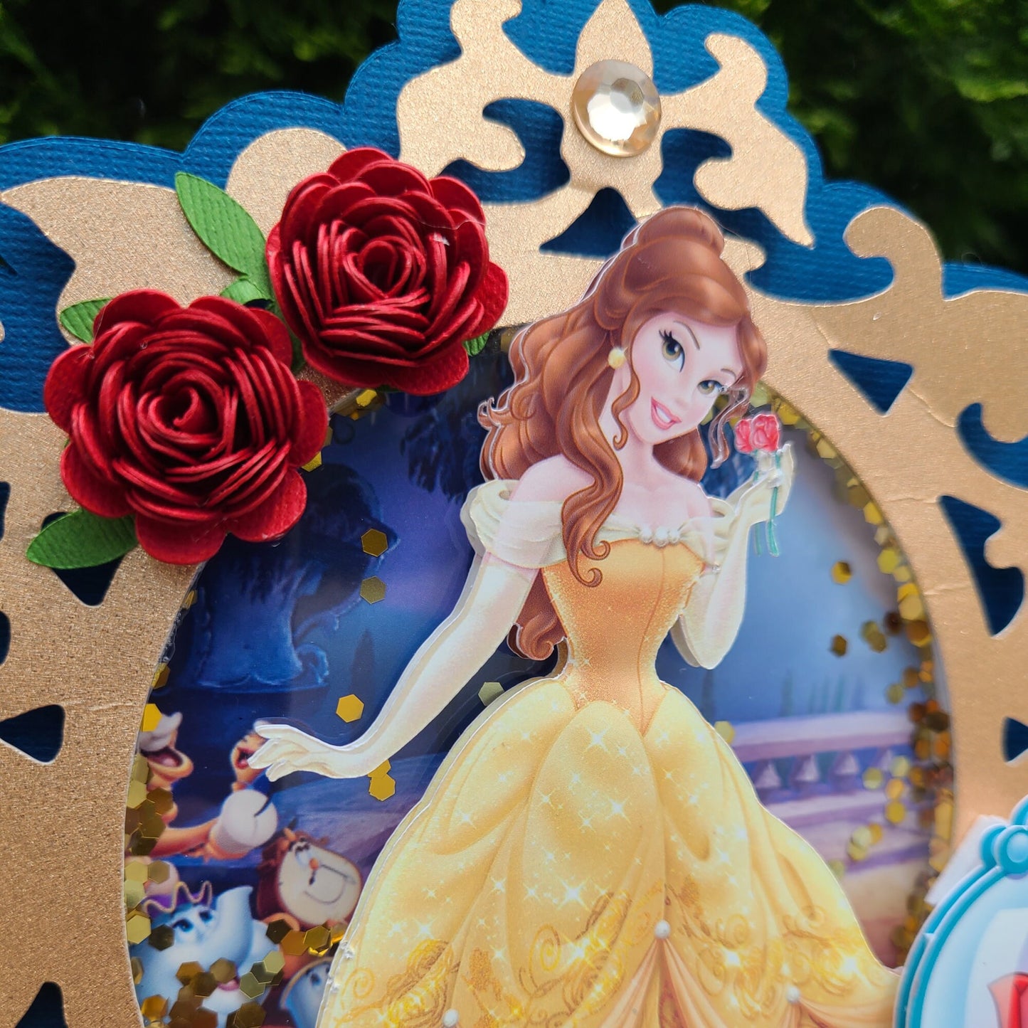 Belle/Beauty and the Beast Shaker Cake Topper